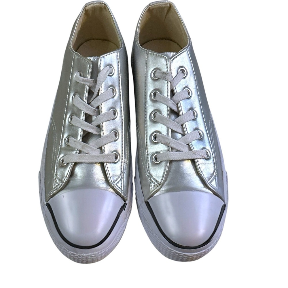 AIRWALK Legacee Silver Metallic Low Top Sneakers Shoes Women's Size 8.5/ Men's 7